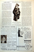 Old Print Ladies News Charm Short Coat Moleskin Harrods Deep Collar 1921 20th