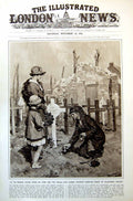 Antique Old Print Family Laying Medals Siers Grave Late Mr Takashi Hara 1921