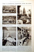 Antique Old Print Crater Popocatapetl Mexico Jutland Tomb War Memorials 1921