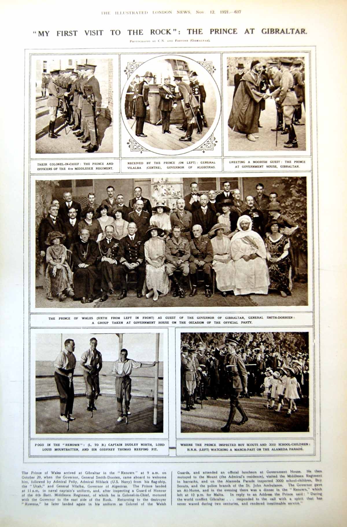 Antique Print Prince Gibraltar Pogo Renown Modern Moorish Instruments 1921 20th
