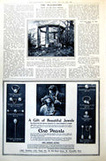 Antique Old Print Block And Columns Feudal Gibbet Templenewsham Leeds 1921 20th