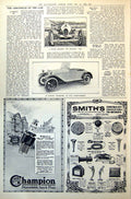 Antique Old Print Record-Breaker Wolseley TenSeater Talbot-Darracq 1921