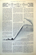 Antique Print Cliff Dwellers T'Zitzikama African Rock Shelter Section 1921 20th
