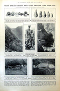 Old Print South Africa Cliff Dwellers 12000 Years Ago Strandloopers 1921