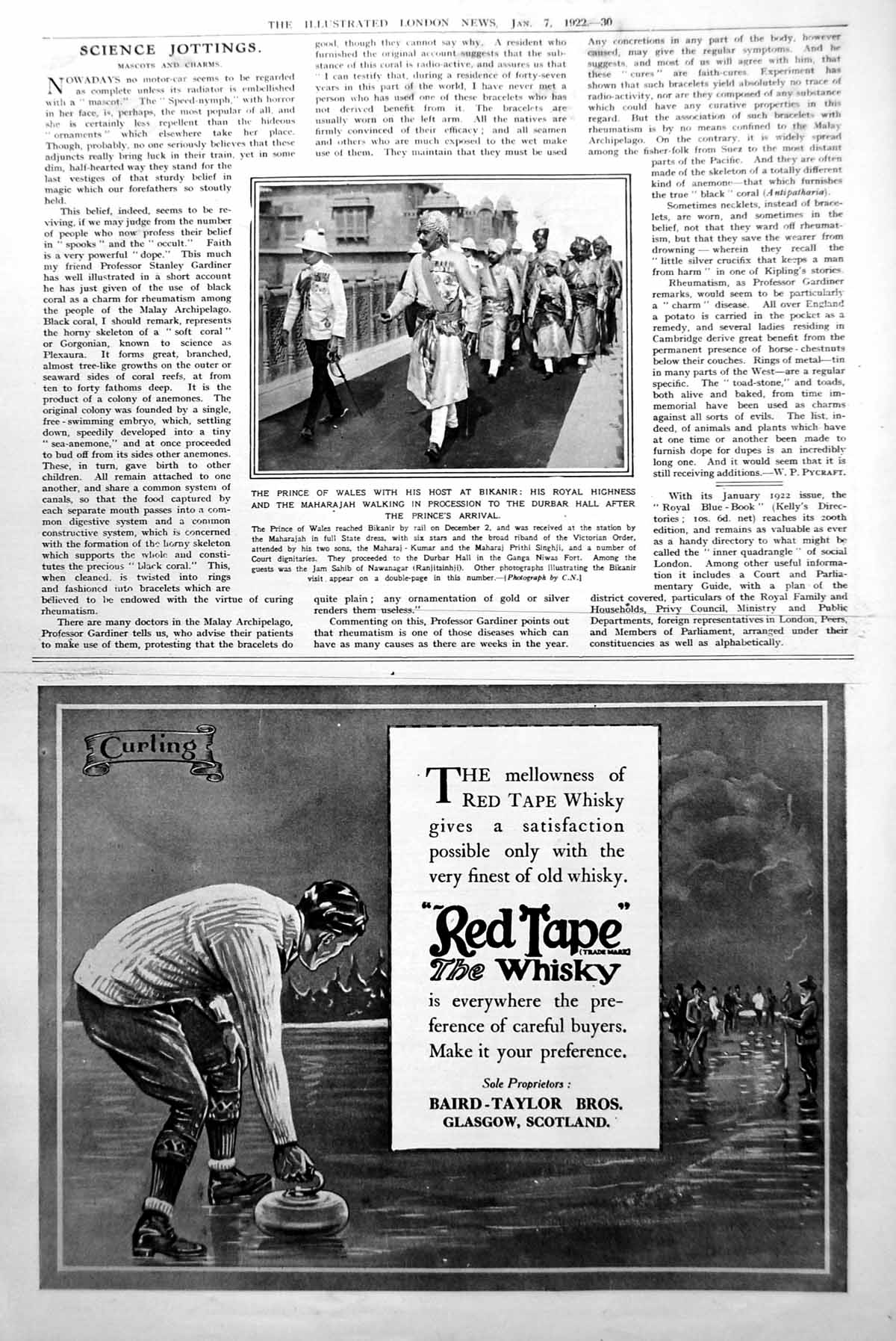 Antique Print Prince Wales Bikanir Visit Maharajah Procession To Hall 1922 20th