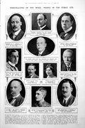 Old Vintage Print People Public Eye Portraits Ireland And Union Flag 1922 20th