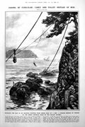 Old Vintage Print Fishing By Funicular Italian Riviera World Theatre 1922 20th
