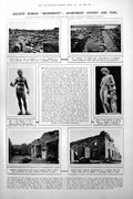 Old Print Ancient Roman Modernity Streets Houses Last Days Molieres 1922 20th