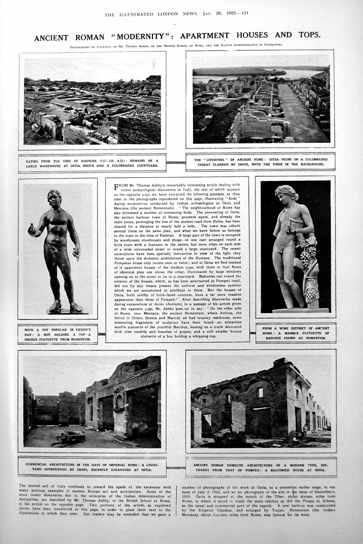 Old Print Ancient Roman Modernity Streets Houses Last Days Molieres 1922 20th