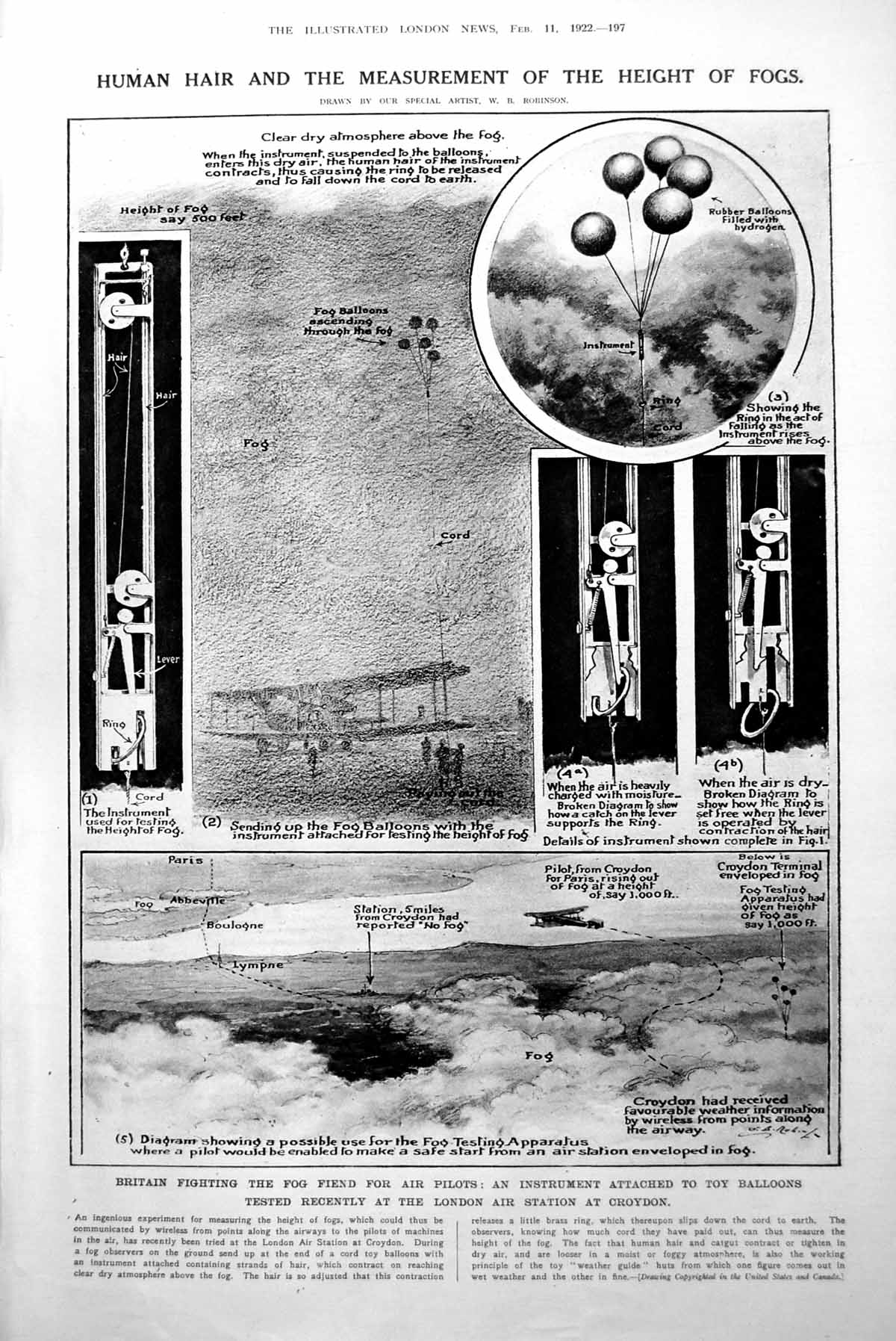 Antique Old Print Human Hair Measurement Fog Height All For Love Theatre 1922