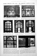 Antique Old Print Marble Carving Lattices India World Women Hats Dresses 1922