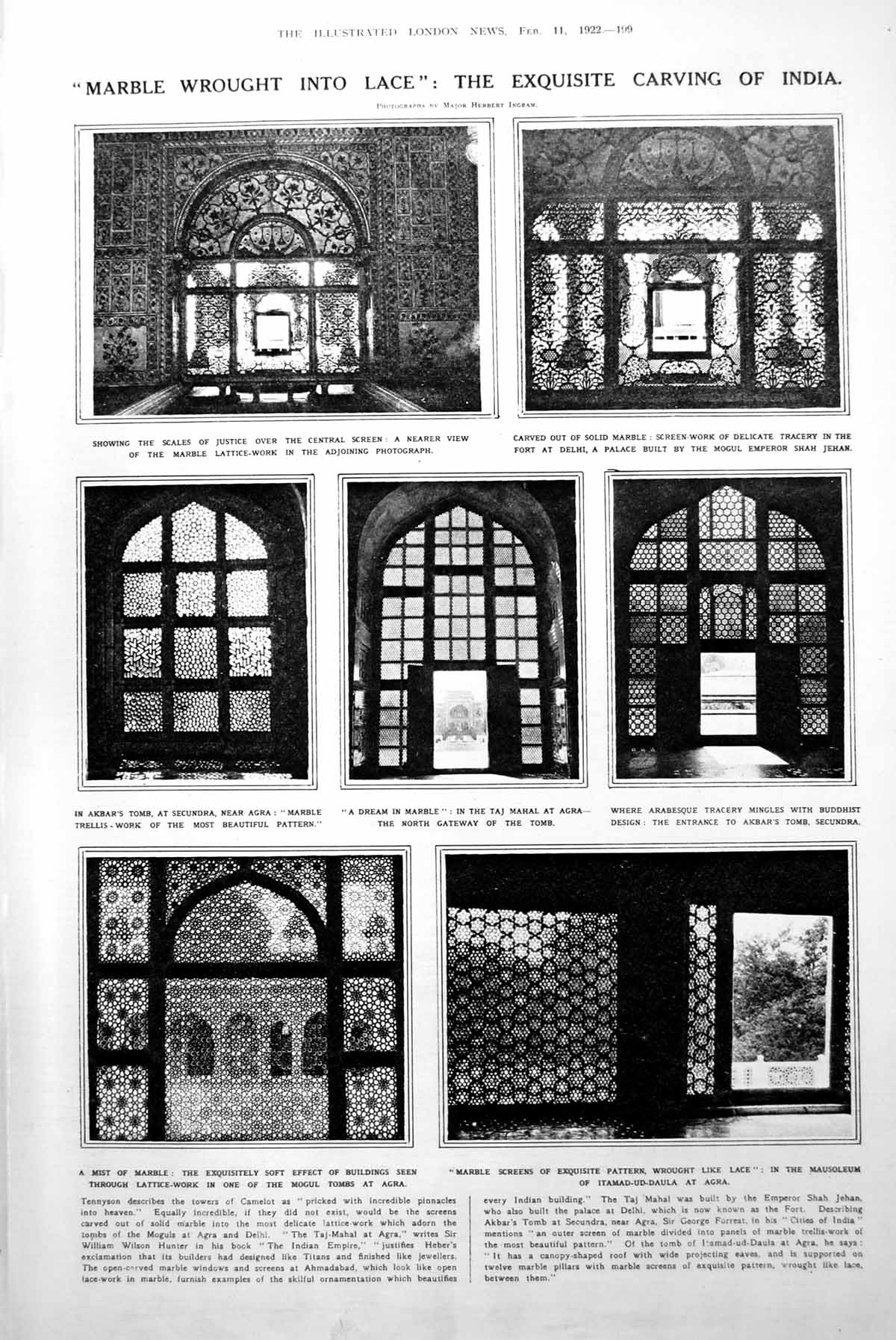 Antique Old Print Marble Carving Lattices India World Women Hats Dresses 1922