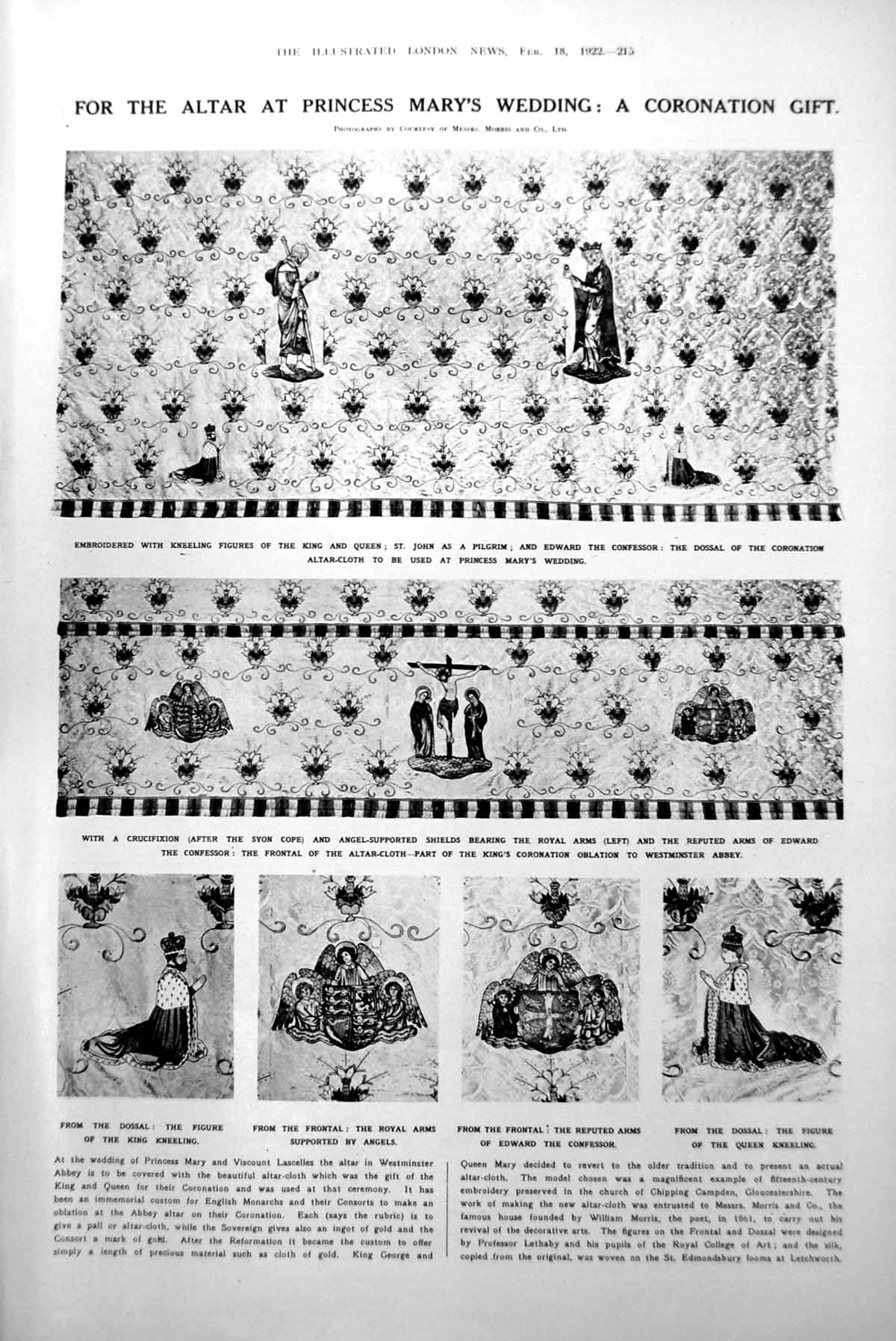 Old Print Princess Mary'S Wedding Coronation Gift Kheddar Elephants 1922 20th