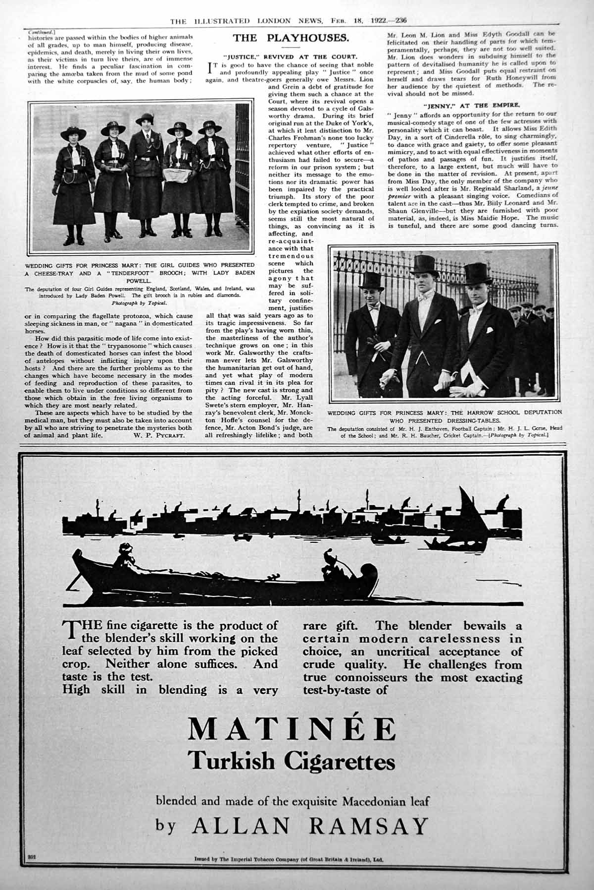 Antique Old Print Wedding Gifts Princess Mary Guides Lady Baden Powell 1922