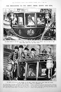 Old Vintage Print Procession To Abbey Bride King Queen Wedding Gifts 1922 20th