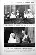 Antique Old Print After Wedding Balcony Scenes Buckingham Palace Book 1922 20th