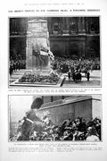 Antique Old Print Bride'S Tribute Flowers Laid Cenotaph Her Majesty The Queen