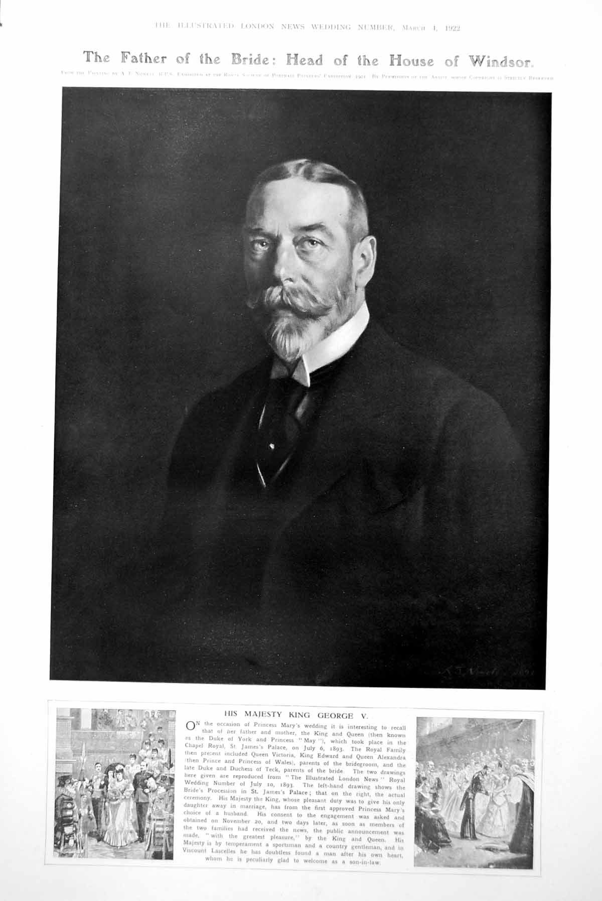 Old Print Father Bride His Majesty King George V Brother'S Farewell 1922 20th