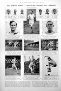 Old Print Varsity Sports Cambridge Rough Map Border Dispute Ireland 1922 20th