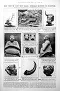 Original Old Vintage Print Sumerian Clay Brass Sculptures ArnBax Composer 1922