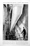 Antique Old Print Giant Liner'S Air Shaft Berengaria Empress Japan Steps 1922