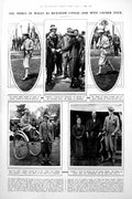 Antique Old Print Prince Wales Rickshaw Japan Golf Mechanical Bookshops 1922