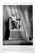Original Old Vintage Print Abraham Lincoln Statue Washington World Theatre 1922