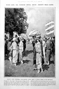 Antique Old Print Royal Ascot Typical Scene Enclosure People Public Eye 1922