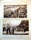 Old Print Damaged Royal Ascot Auteuil Wimbledon Tennis Pliocene Man 1922 20th