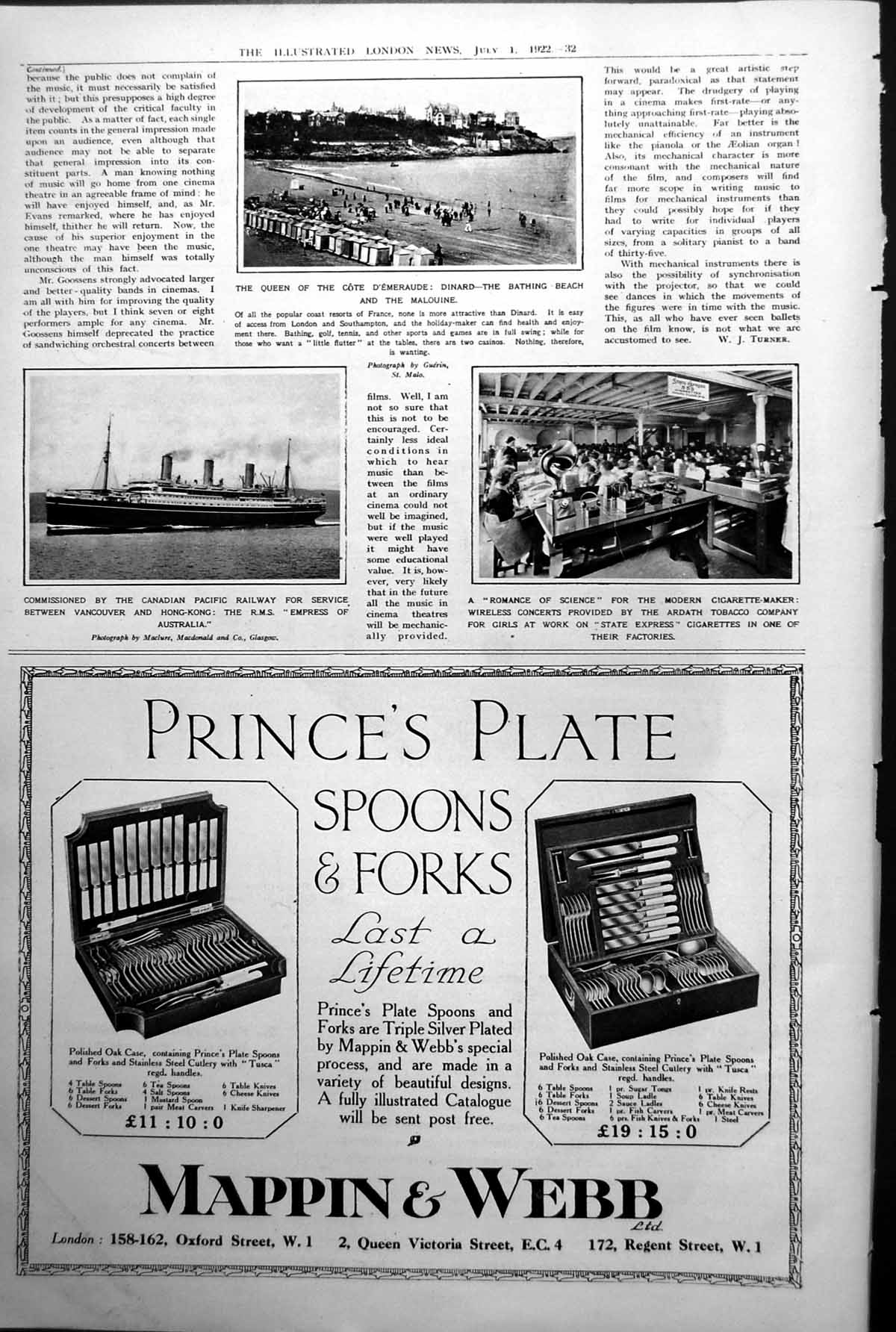 Old Dinard Bathing Beach Malouine Rms Express Australia Hong Kong 1922 20th