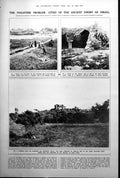 Old Print Philistine Cities Esdud Medieval Chamber Askalon Gaza Exporation1922