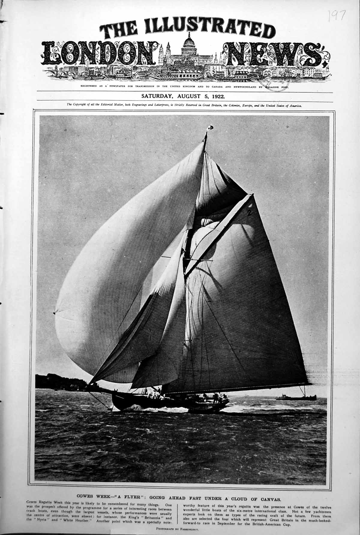 Old Cowes Regatta Gen Sir Charles Harington Chief Allies Turkey 1922 20th