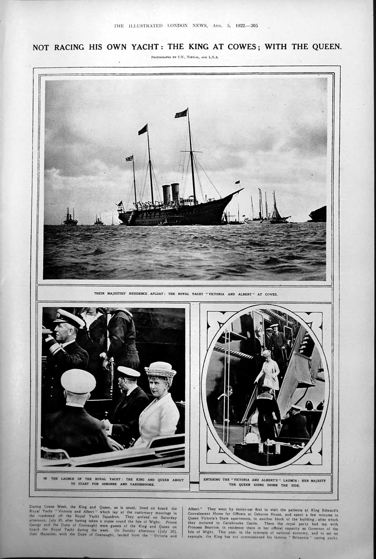Old Print King Queen Cowes Gen Mulcahy Gen M Collins Orleans Railway1922 20th