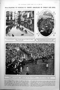 Old Print Bull Fighting Pamplona Feast St Firmin A Hutchinson Author 1922 20th