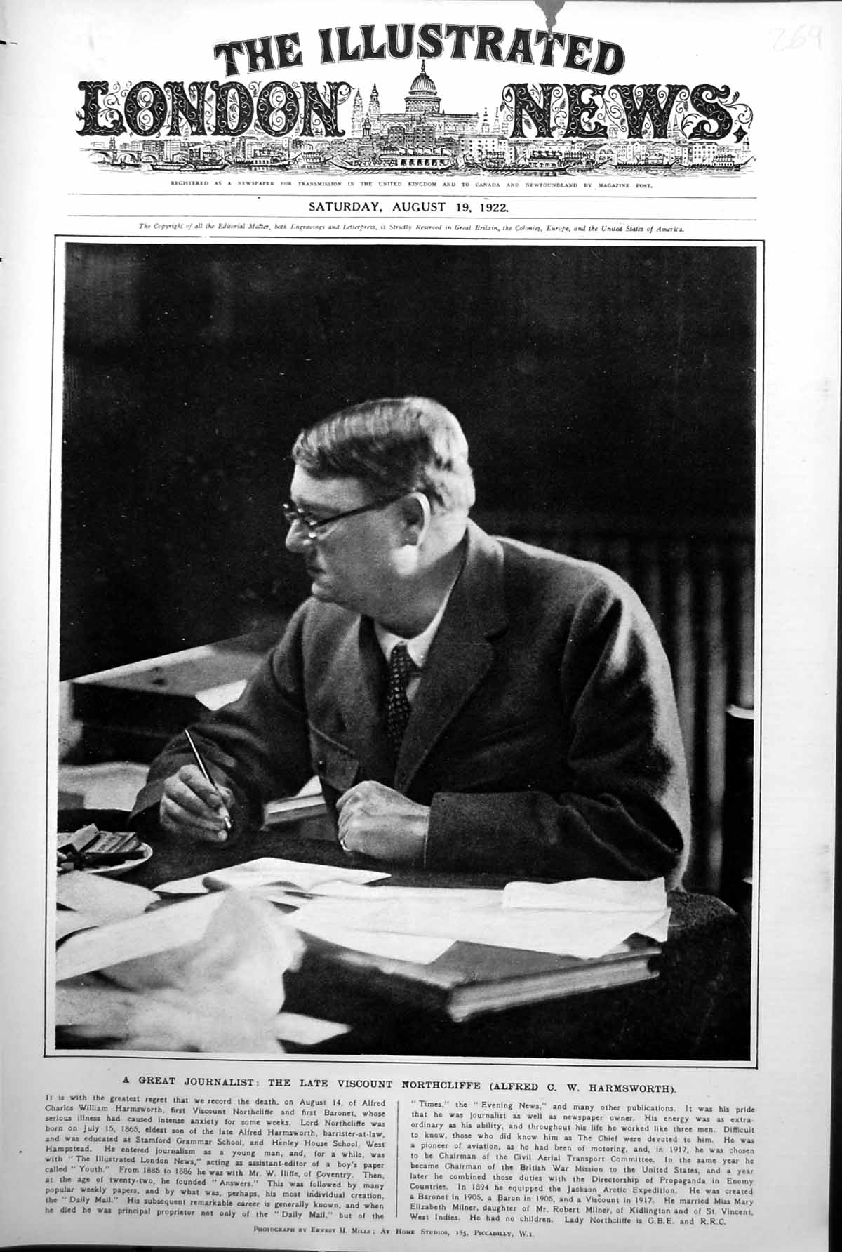 Old Alfred Harmsworth Viscount Northcliffe Arthur Griffith Sinn Fein1922 20th