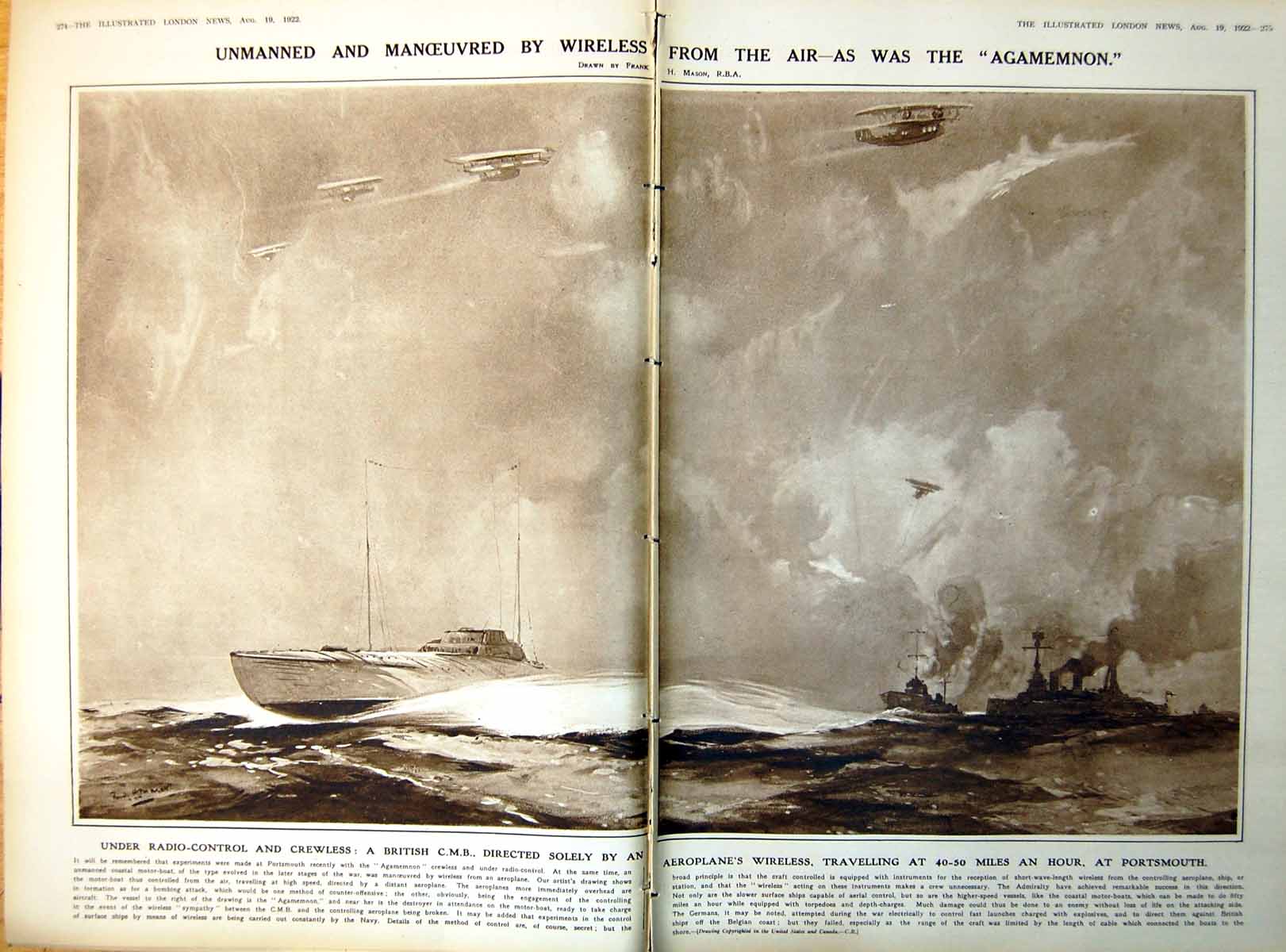Old Battle Capture Cork Land Radio Controlled Boat 1922 DamagedPages 20th