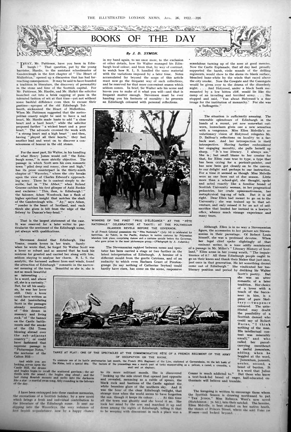 Old Winners Prix D'Elegance Fete Nationale Tahiti Tanks Rhine Fete 1922 20th