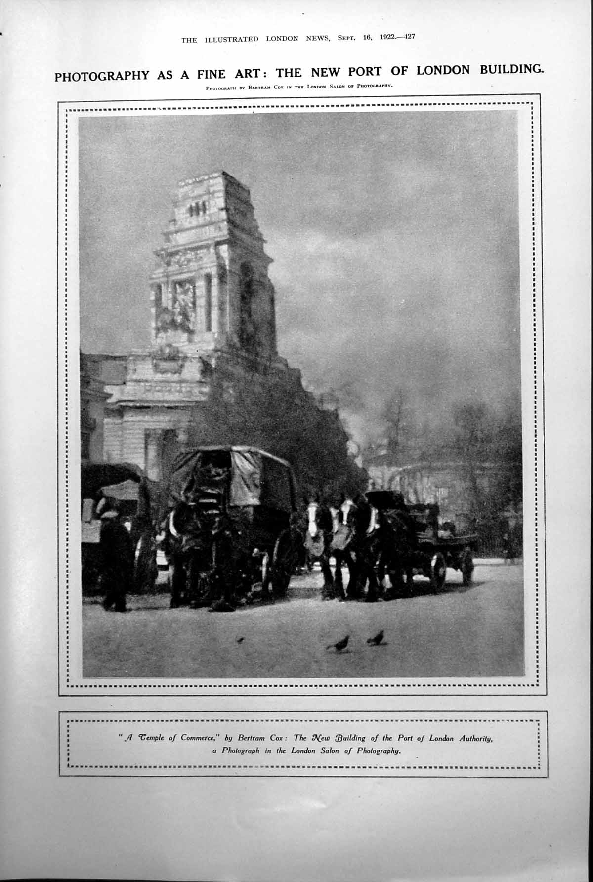 Old Vintage Print New Port London Building Childhoods Morning Hour 1922 20th