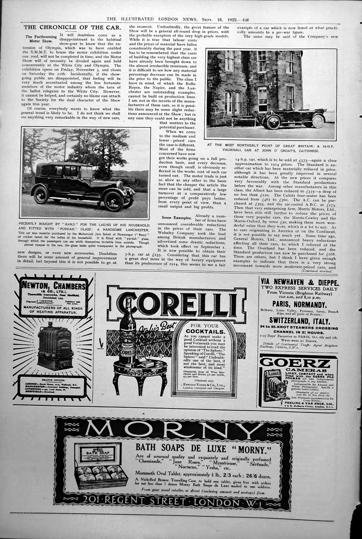 Old Lanchester Car Bought Ranji Ladies Vauxhall Car John O Groats 1922 20th