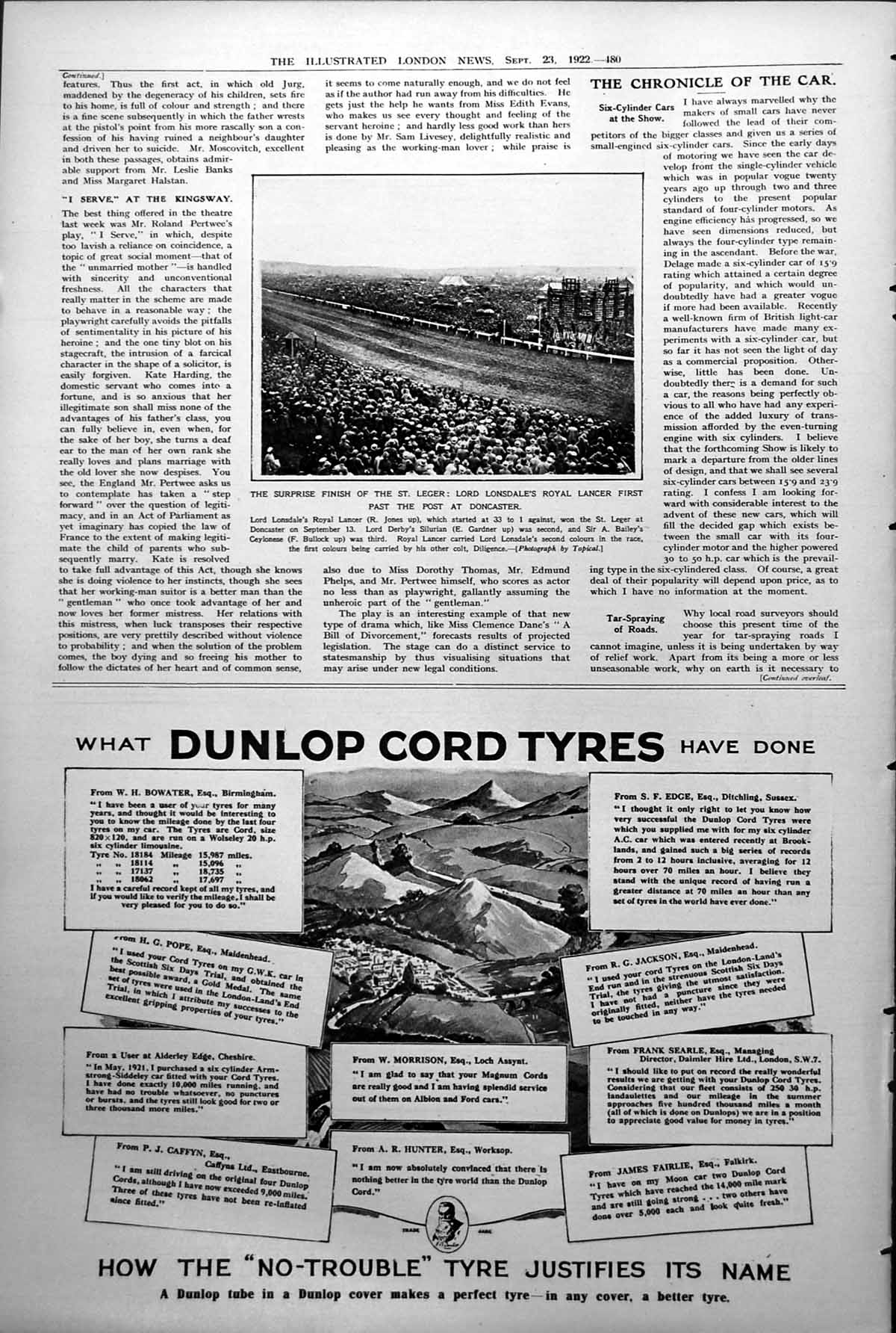 Old Finish St Leger Lord Lonsdales Royal Lancer First Doncaster 1922 20th