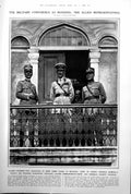 Antique Old Print Military Conference Mudania C Harington Danger Chanak 1922