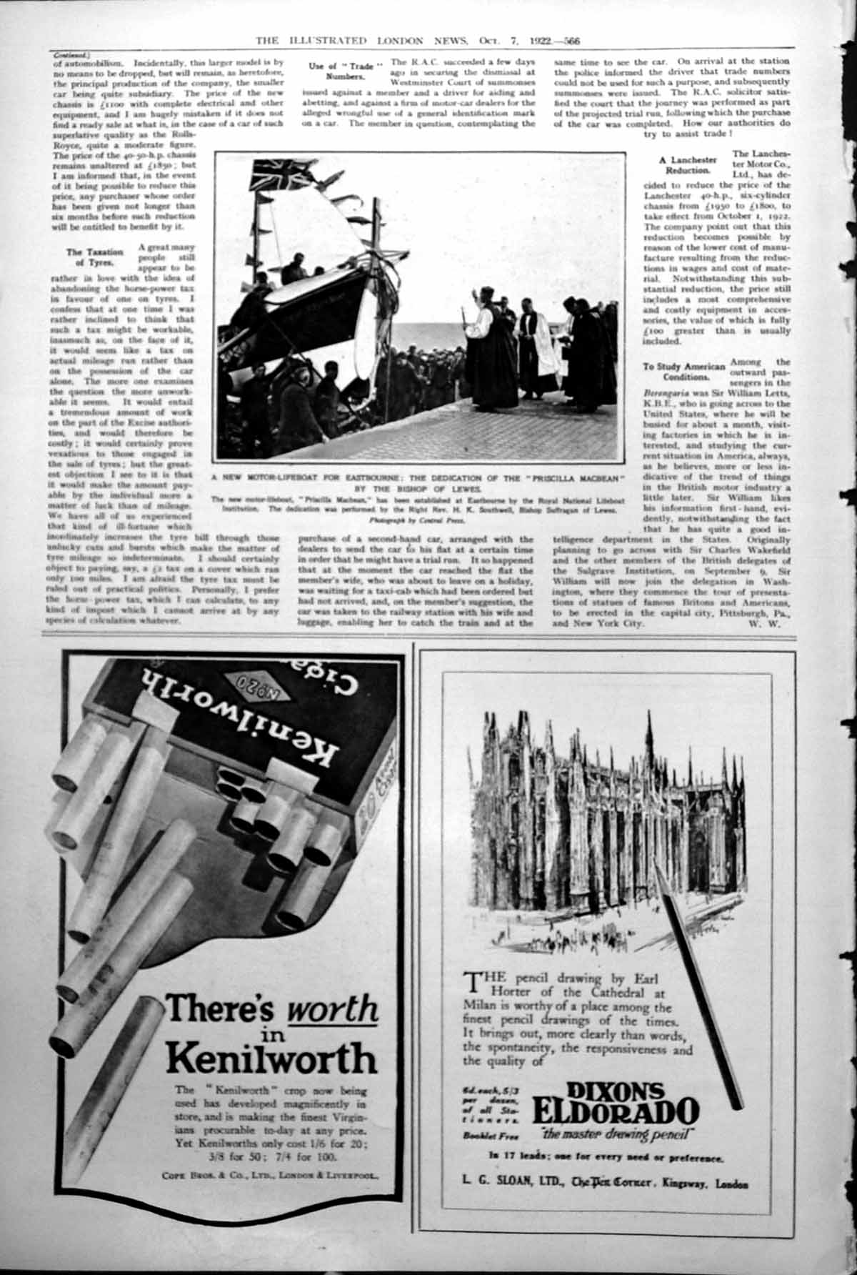 Old New Motor Lifeboat Eastbourne Priscilla Macbean Bishop Lewes 1922 20th