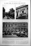 Old Print Athens Greek Revolution War Memorials Bellenglise Peebles 1922 20th