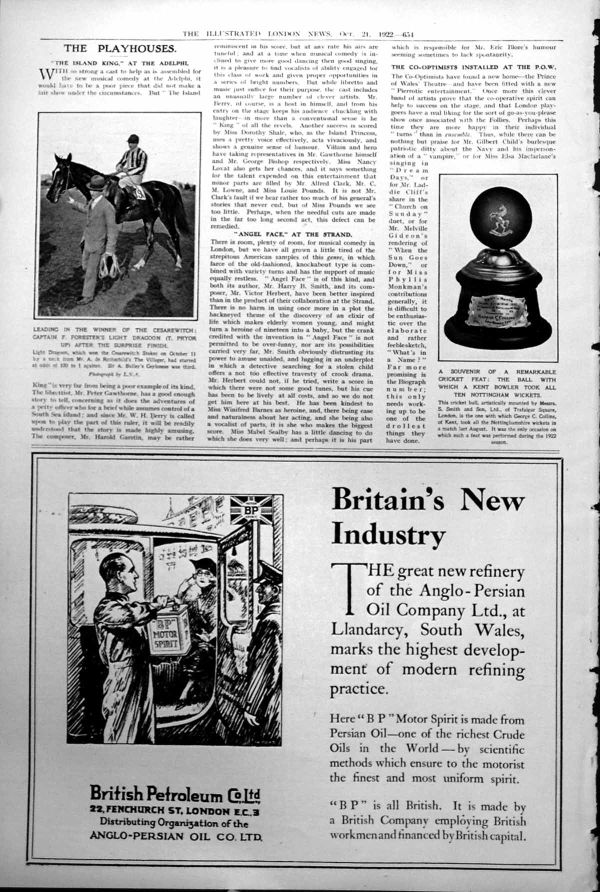 Old Light Dragoon Capt Forester Cesarwitch Cricket Ball Geo Collins1922 20th