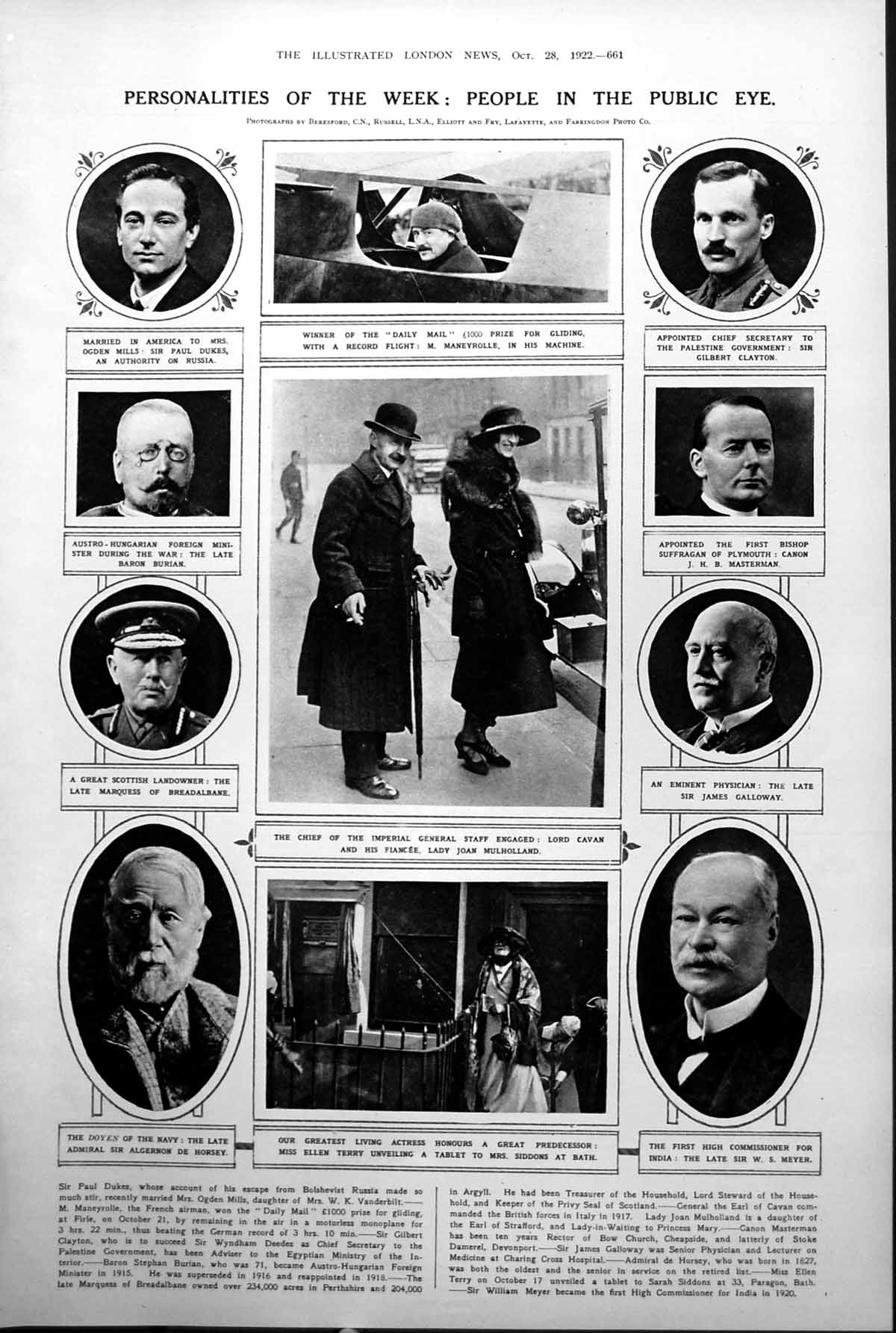 Old Lord Cavan Gilbert Clayton Marquiss Breadalbane Ruins Haileybury1922 20th