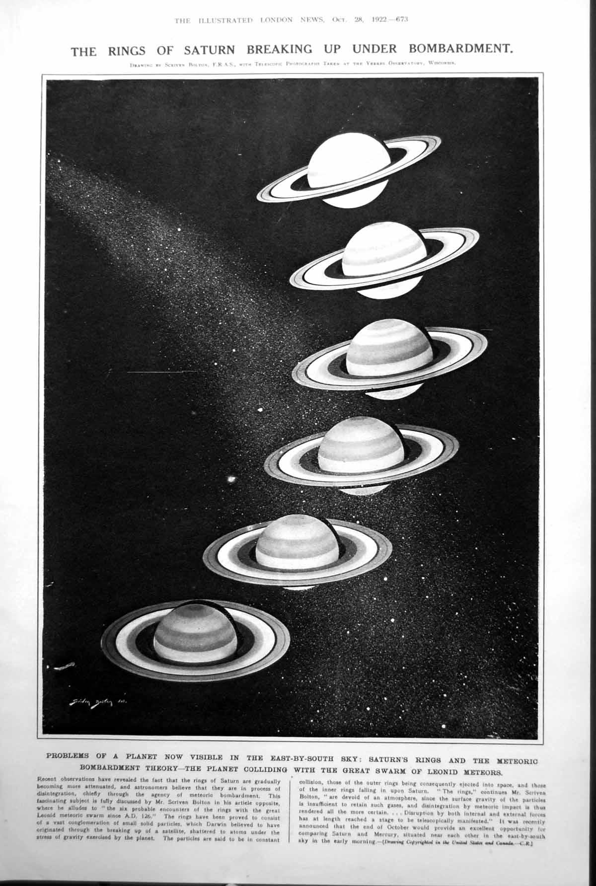 Old Print Ring Saturn Breaking Up Sea Gypsies Malaya Winter Quarters 1922 20th