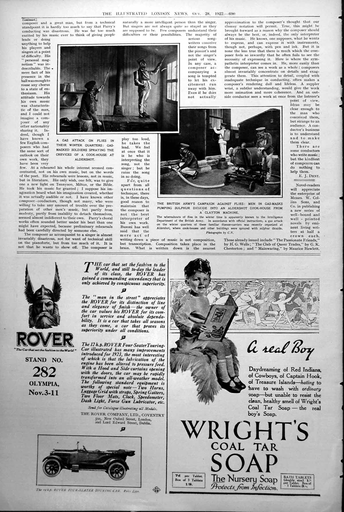 Antique Print Armys Campaign Against Flies Gas Masked Siers Aldershot 1922 20th