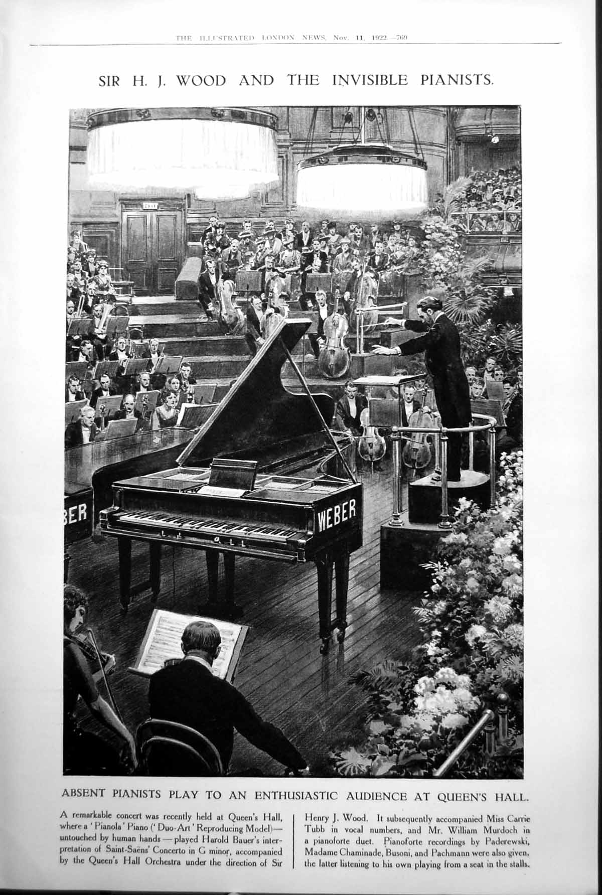 Old Sir Henry Wood Concert Queens Hall Experiment Explosion Holland1922 20th