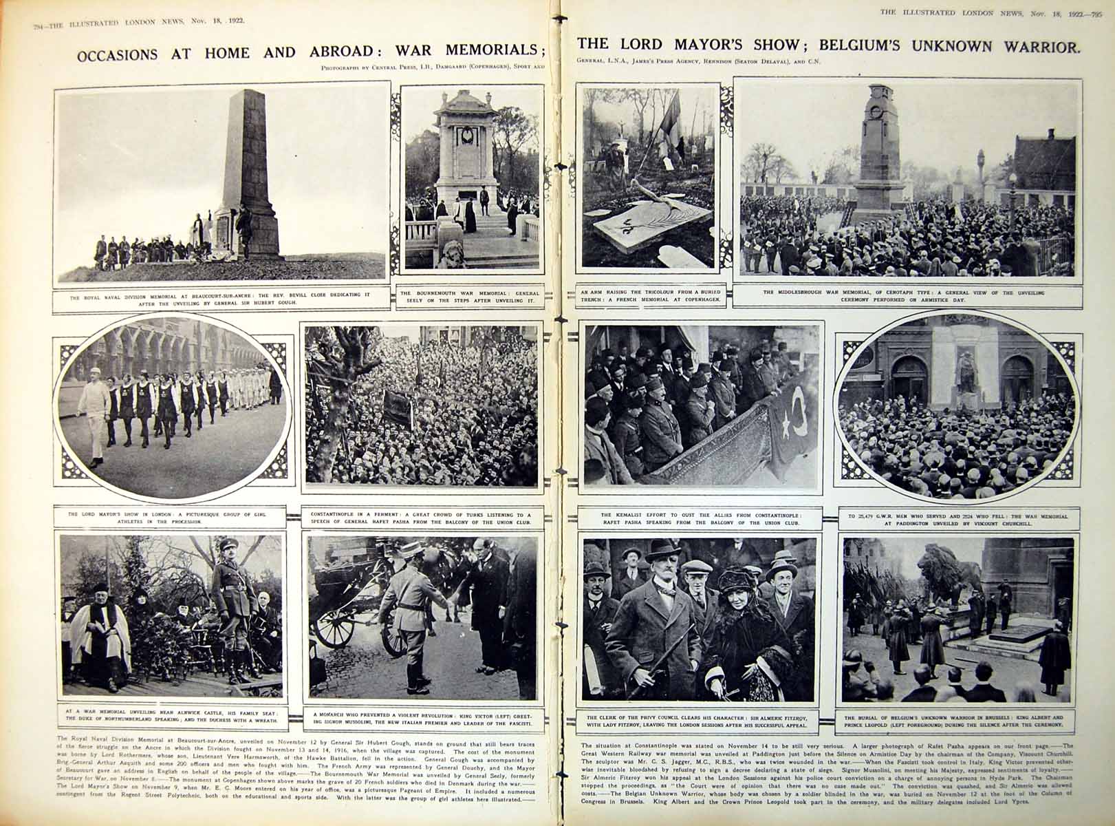 Old War Memorial Panels Liverpool Lord Mayors Show 1922 DamagedPgs 20th