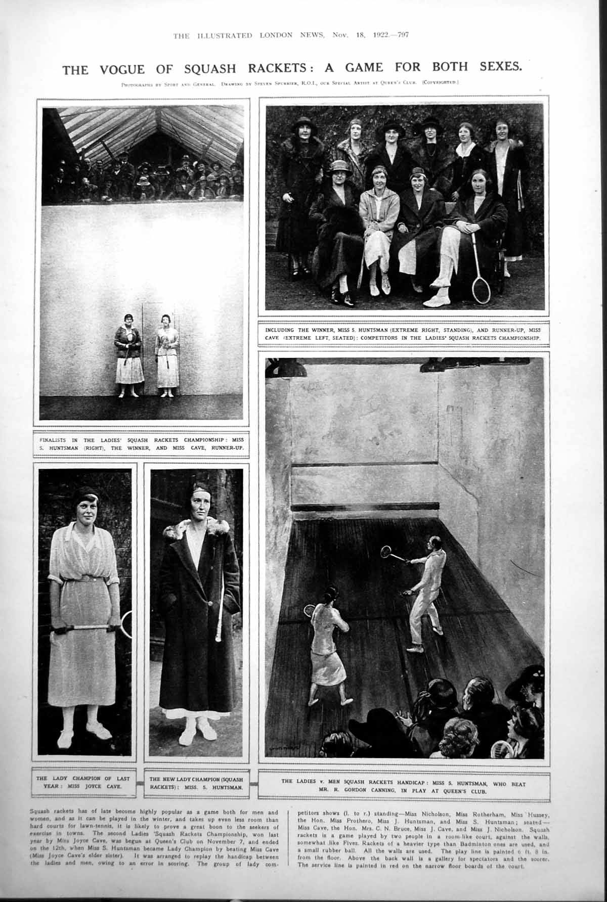 Old Squash Players Joyce Cave S Huntsman G Canning Armistice Signed 1922 20th